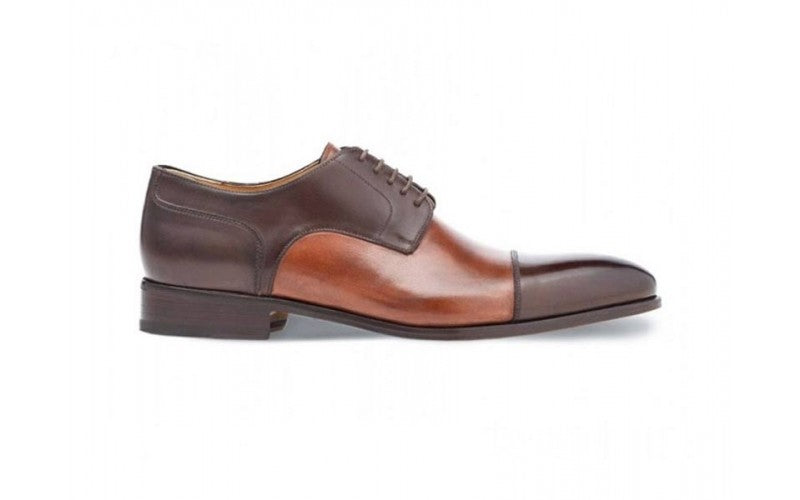 brown leather italian derby shoe